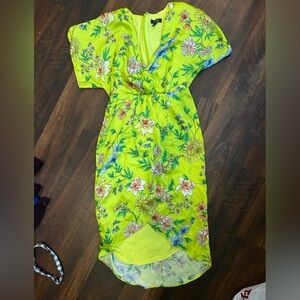 Aidan Mattox Floral Yellow Dress